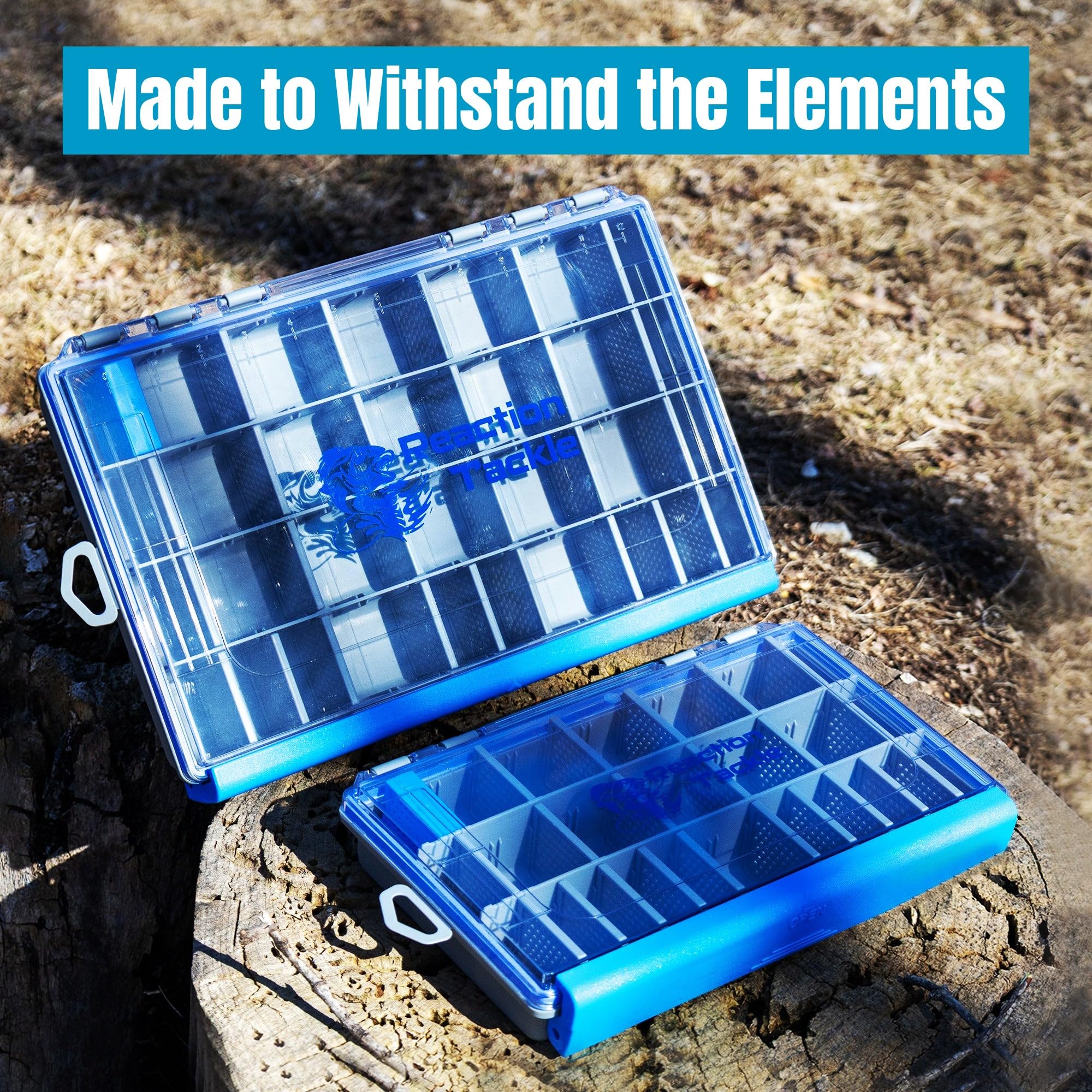 Reaction Tackle UltraSeal tray water-resistant seal keeps lures dry and organized.