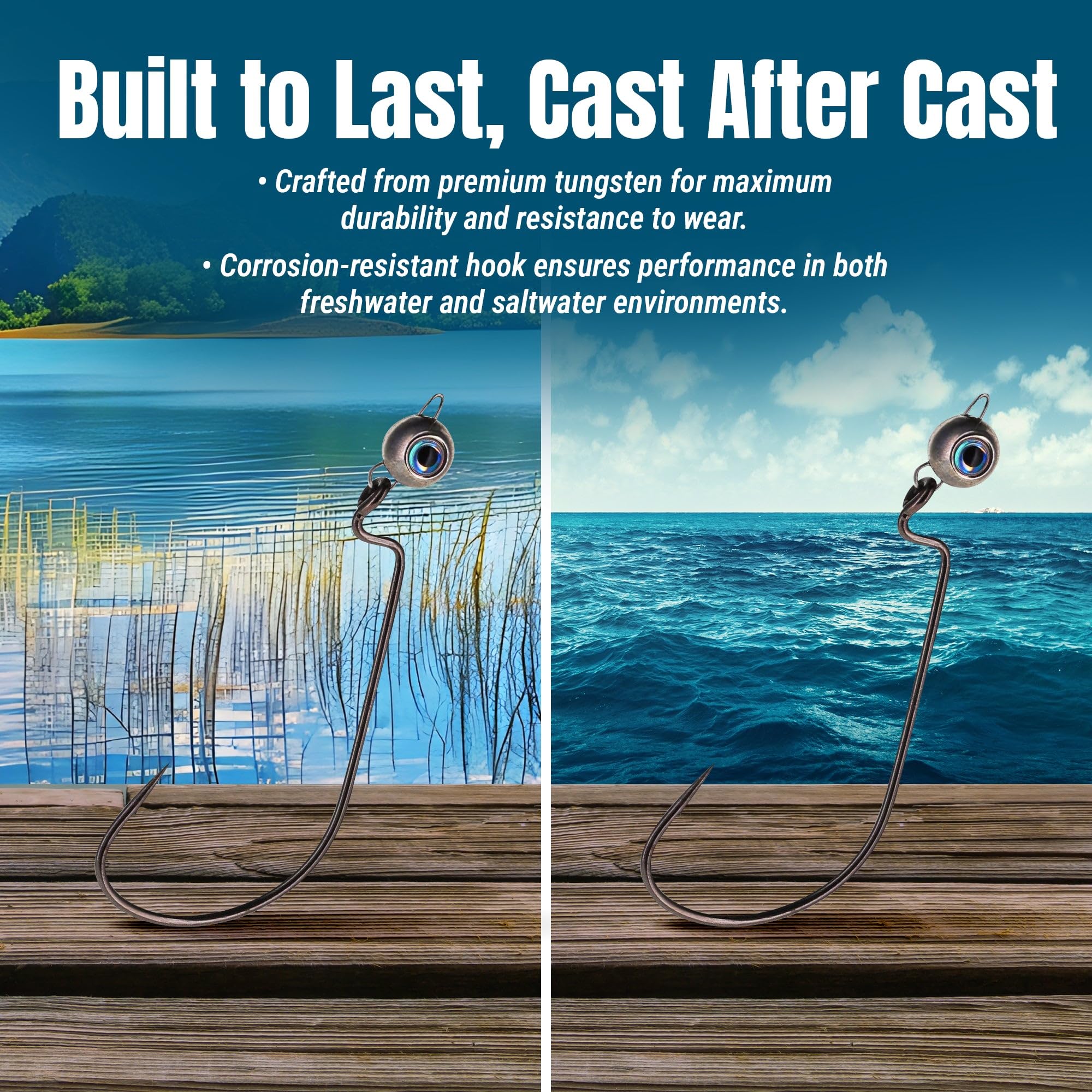 Reaction Tackle Versatile Weight Range Jig Head suits swimbaits and Ned rigs for varied conditions.