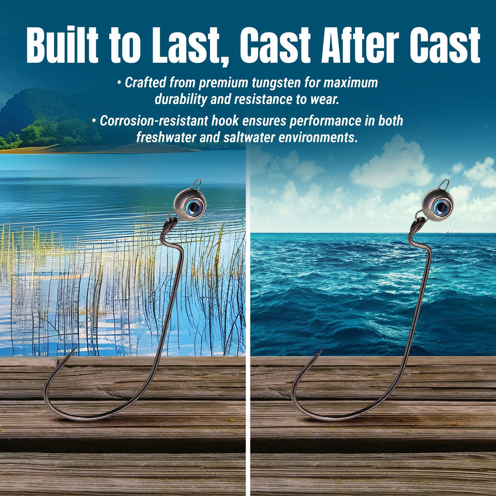 Reaction Tackle Versatile Weight Range Jig Head suits swimbaits and Ned rigs for varied conditions.