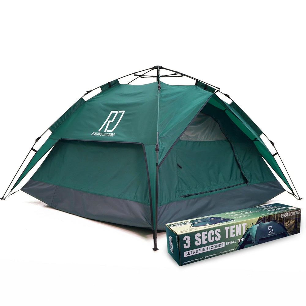Reactive Outdoor 3 Sec Tent front view shows quick pop-up tent for solo camping.