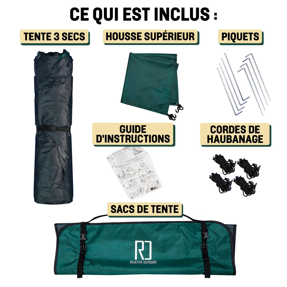 Reactive Outdoor large tent accommodates 2-3 people with space for gear.