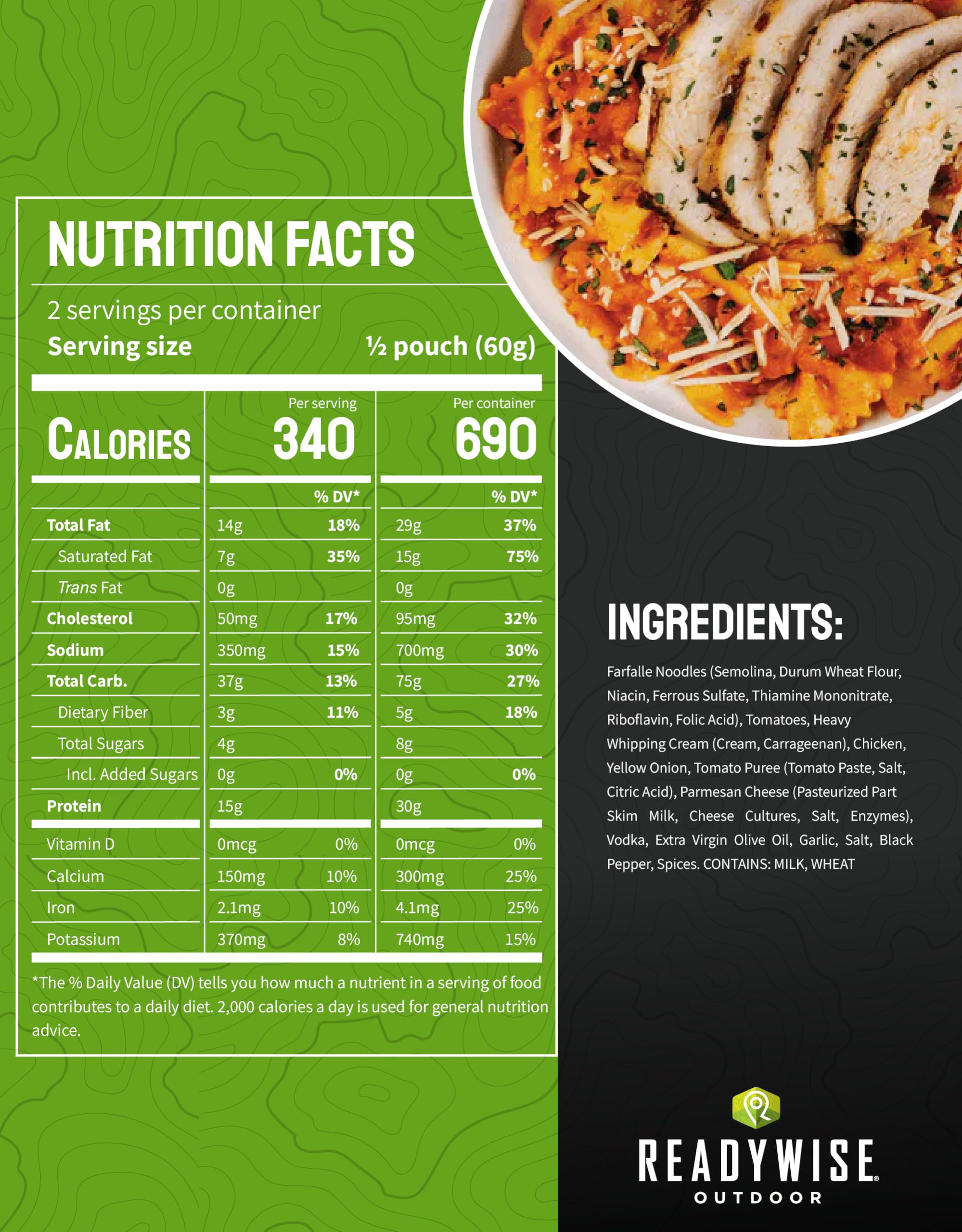 ReadWise Pasta Vodka with Chicken close-up of ingredients—premium ingredients for a satisfying meal.