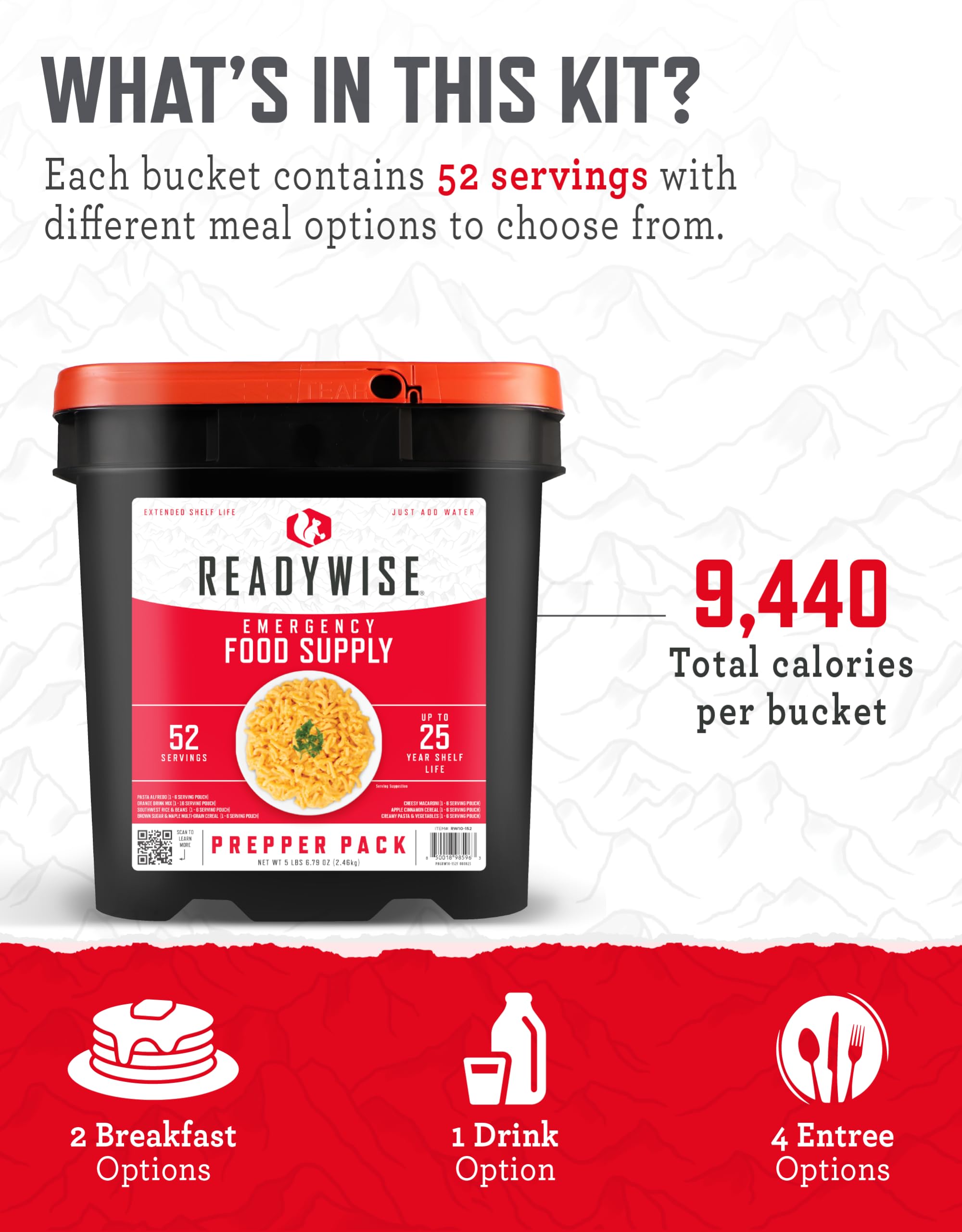ReadyWise Prepper Pack Bucket breakfasts deliver convenient morning options for camping or prepper kits.