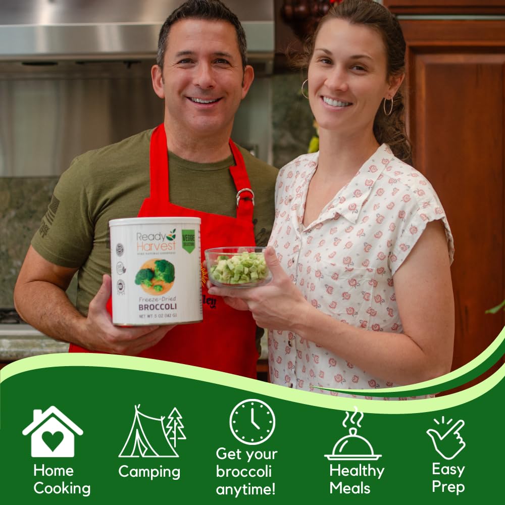Ready Harvest emergency food can packaging demonstrates durable storage for preparedness.