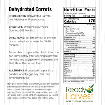 Ready Harvest generously-packed cans ensure abundant carrot servings.