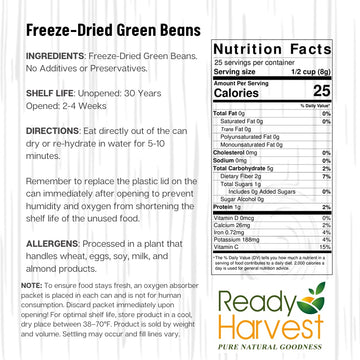 Ready Harvest green beans camping-backpacking emphasizes lightweight, outdoor-friendly nutrition.