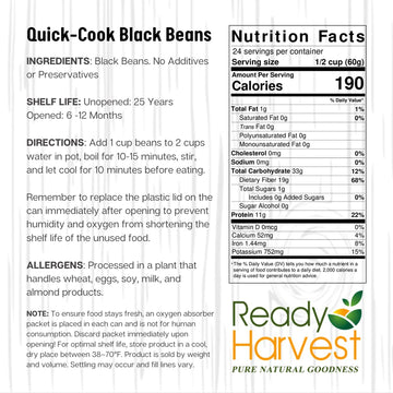 Ready Harvest quick-cook beans being soaked, ideal for fast soups and stews.