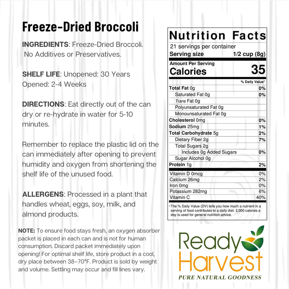 Ready Harvest USA-sourced broccoli close-up showcases domestic quality and freshness.