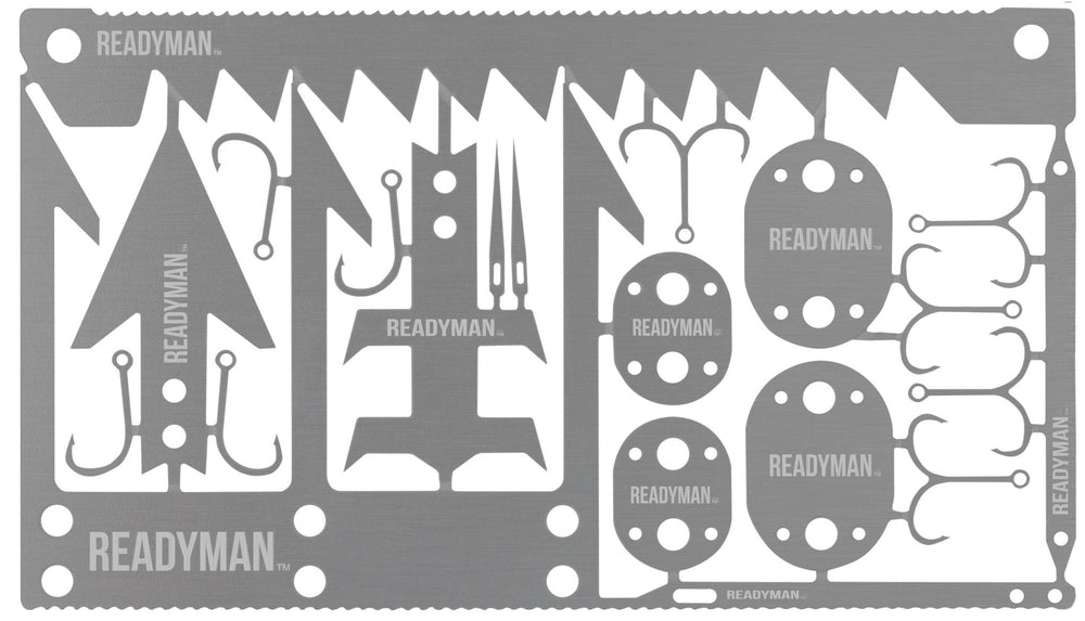 READYMAN Survival Card compact size fits your wallet for quick access outdoors.