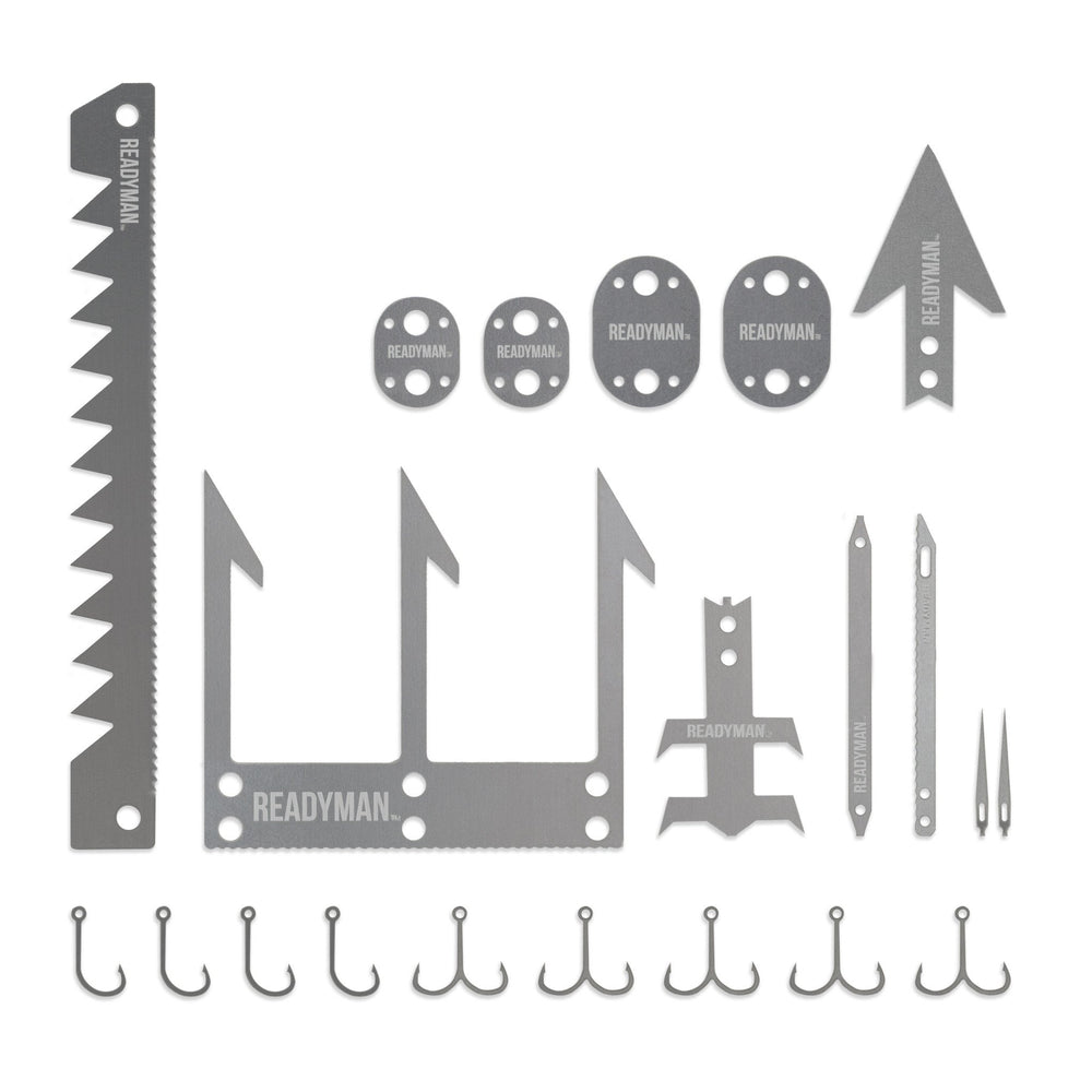 READYMAN Survival Card USA-made 301 stainless steel ensures durable survival tooling.
