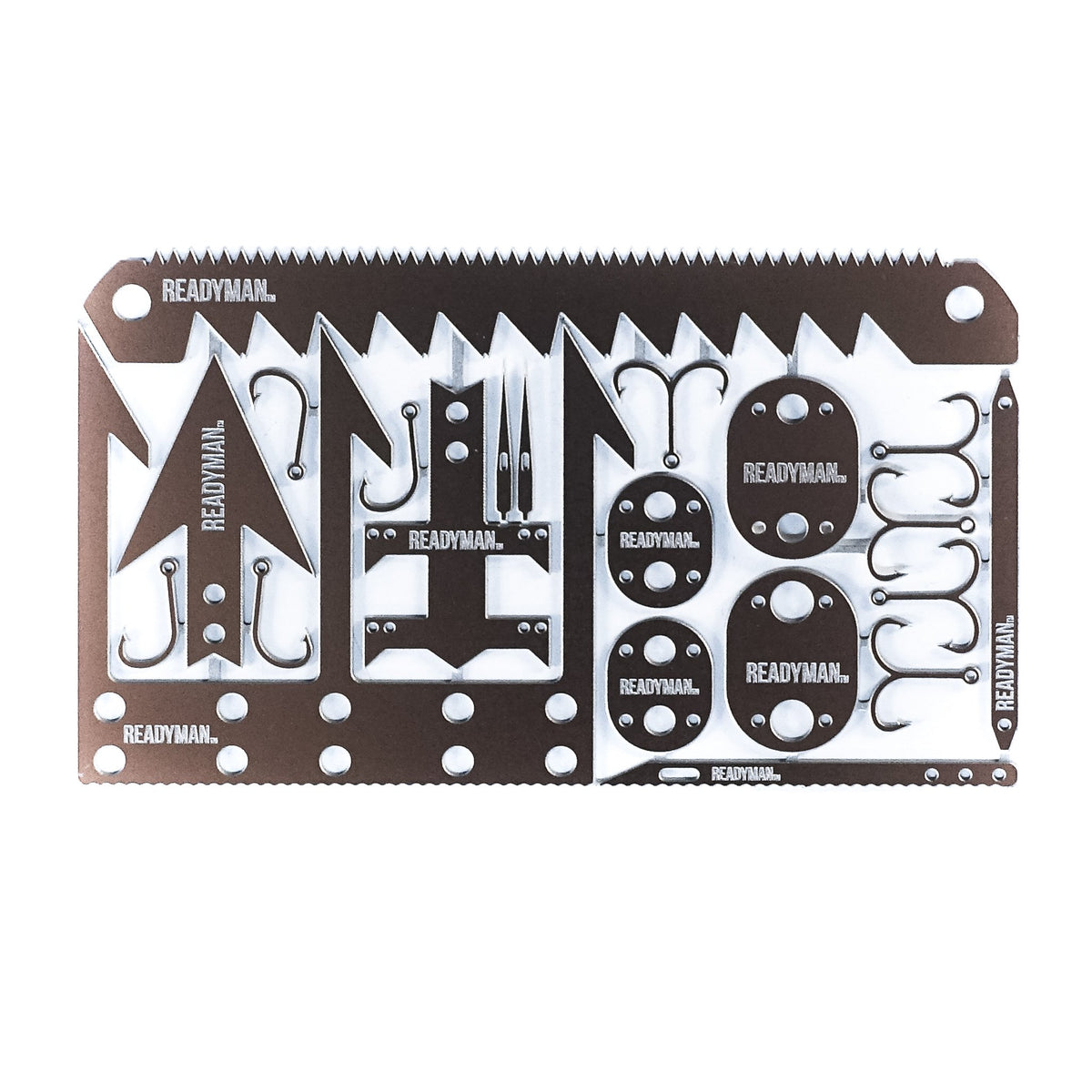 READYMAN survival card in wallet-size form for quick, discreet carry.