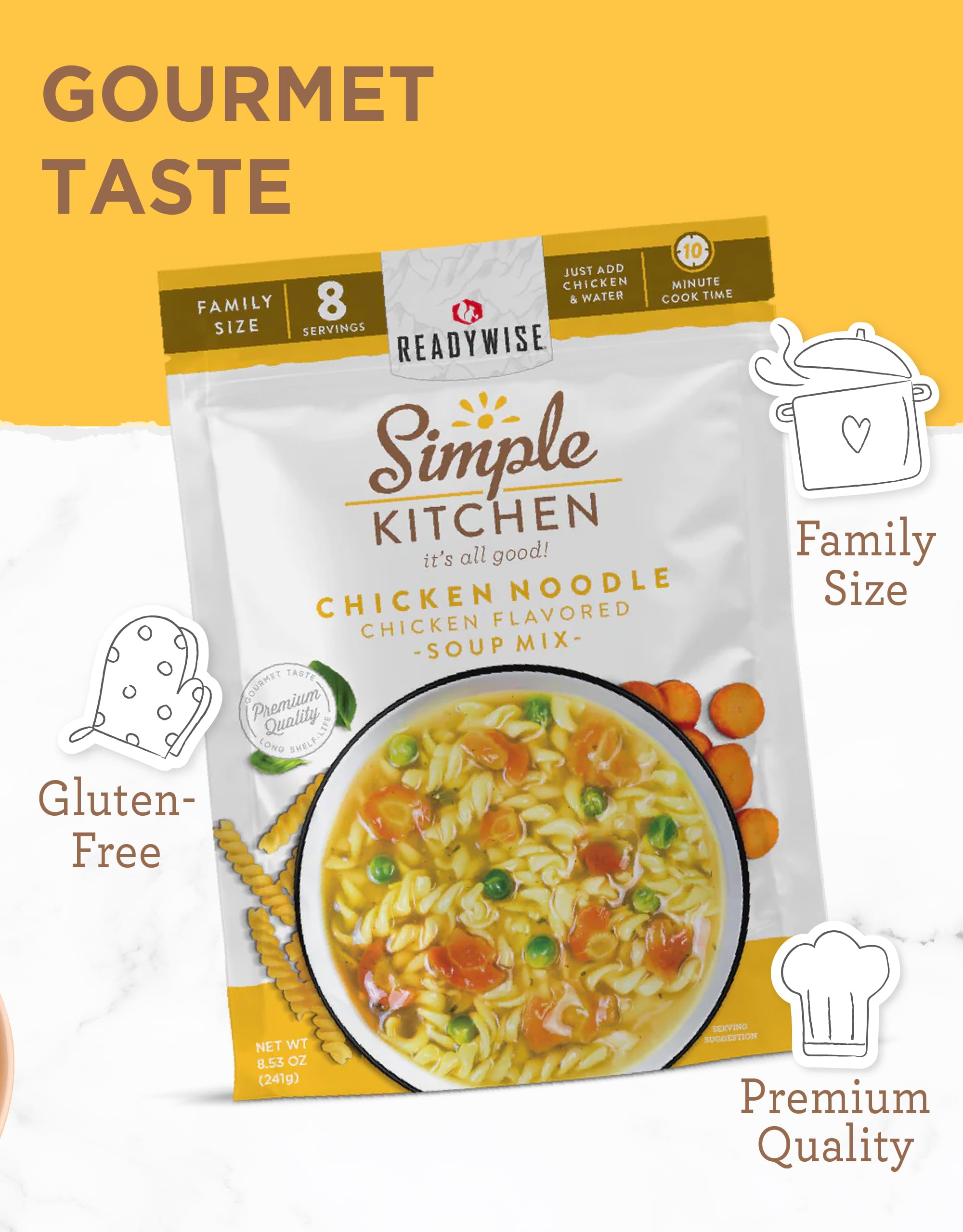 ReadyWise 32 servings total across four packs—ample portions for family meals.