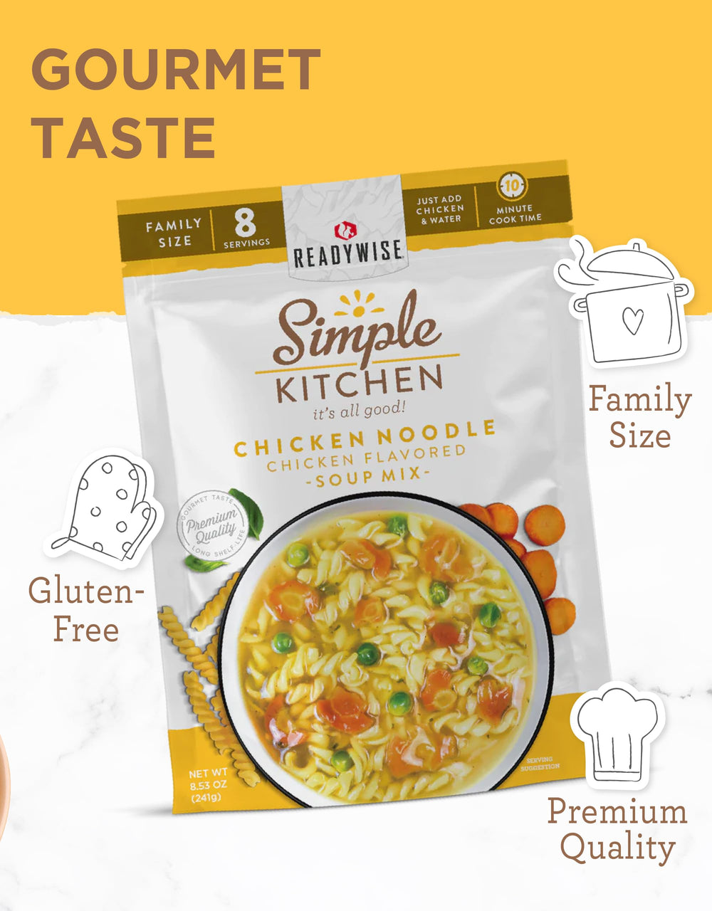 ReadyWise 32 servings total across four packs—ample portions for family meals.