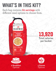 ReadyWise adjustable strap carry for easy transport of emergency meals.