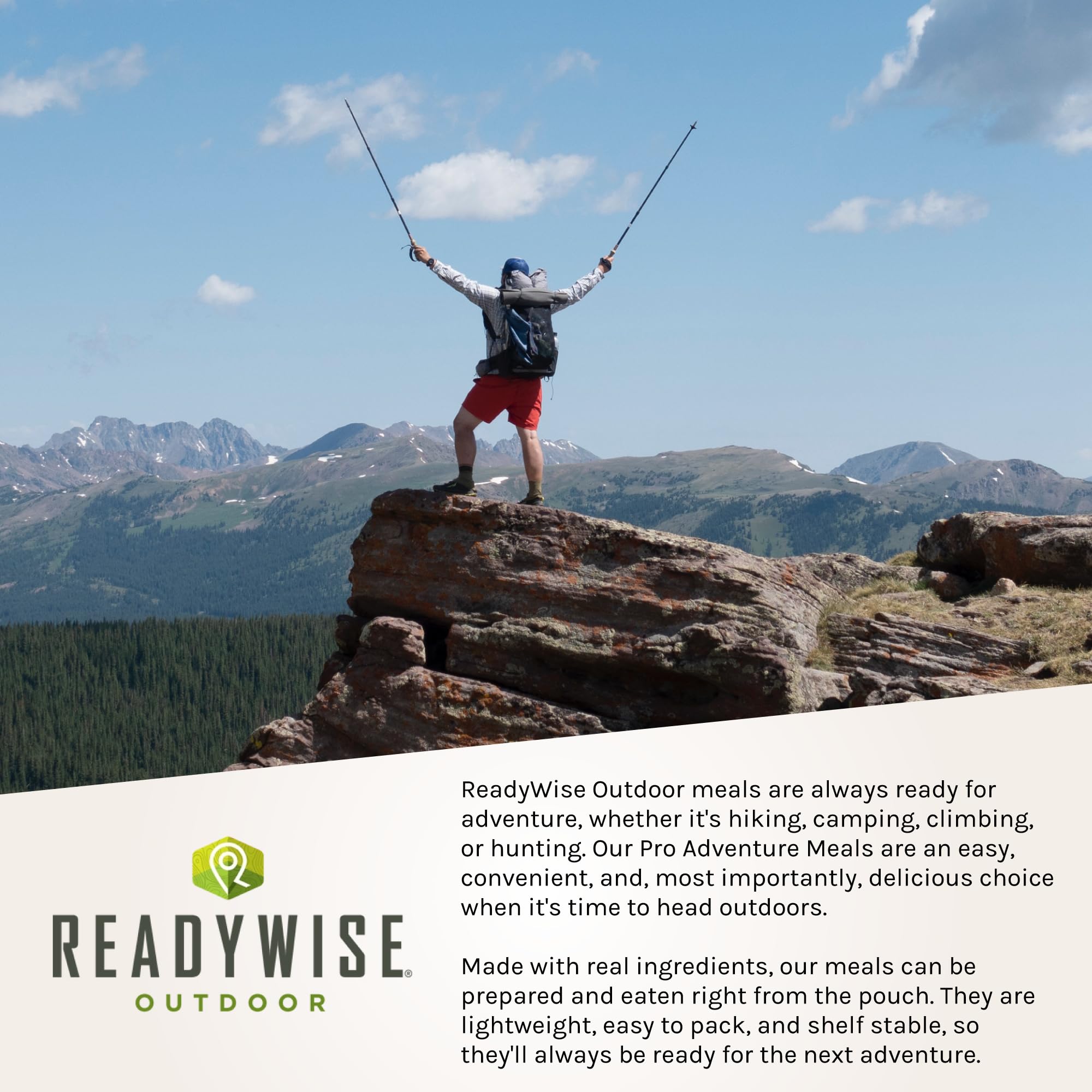 ReadyWise athlete-designed meal packaging designed for outdoor energy.