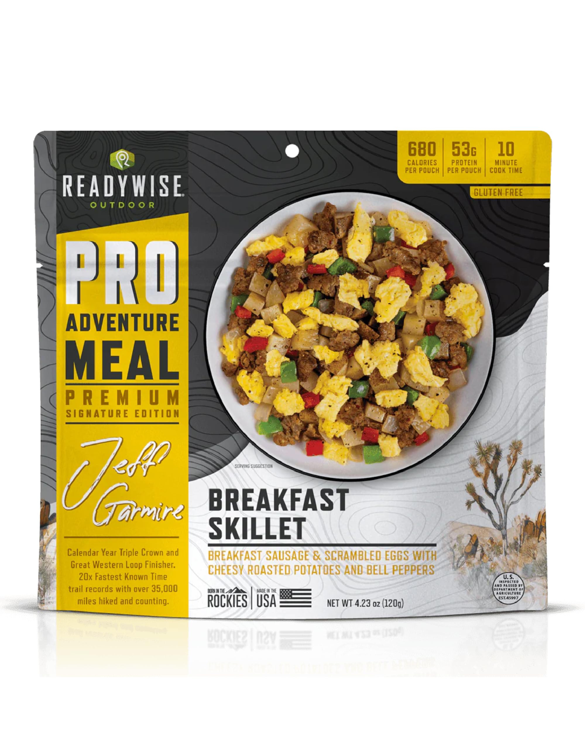 ReadyWise breakfast skillet pouch ready for a hearty trail start.