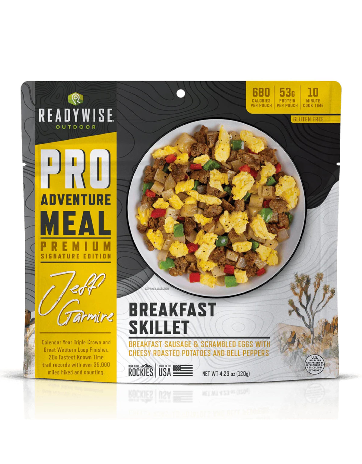 ReadyWise breakfast skillet pouch ready for a hearty trail start.
