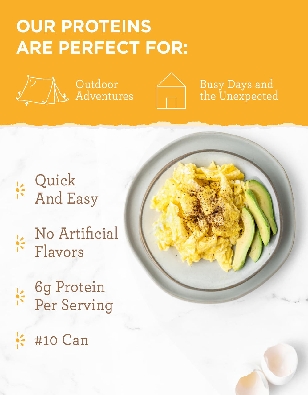 ReadyWise egg powder scrambled eggs in minutes.