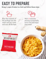 ReadyWise 120 servings bucket stacked for space-saving long-term pantry storage