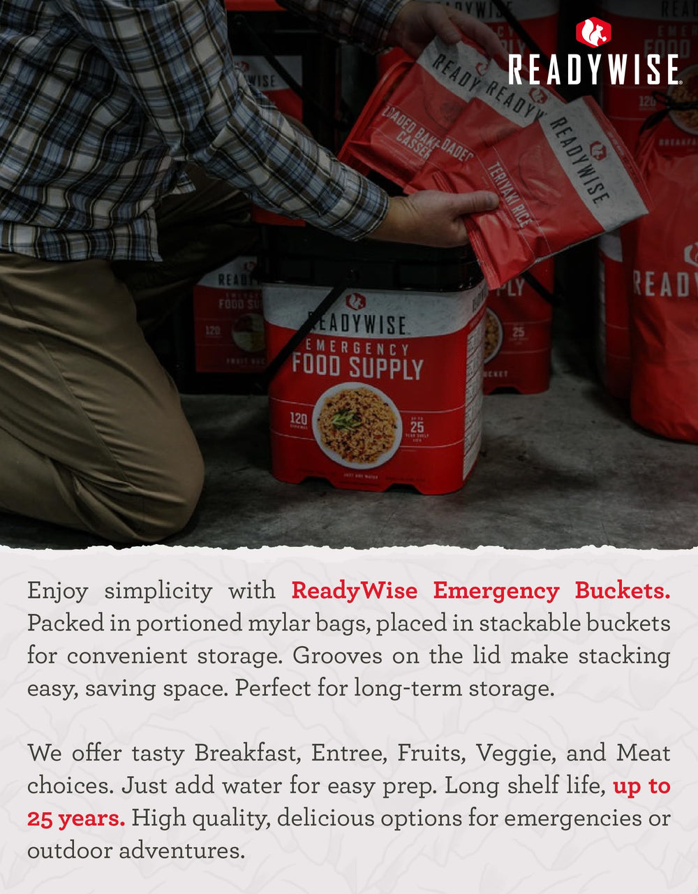ReadyWise freeze-dried meals designed for outdoor camping adventures