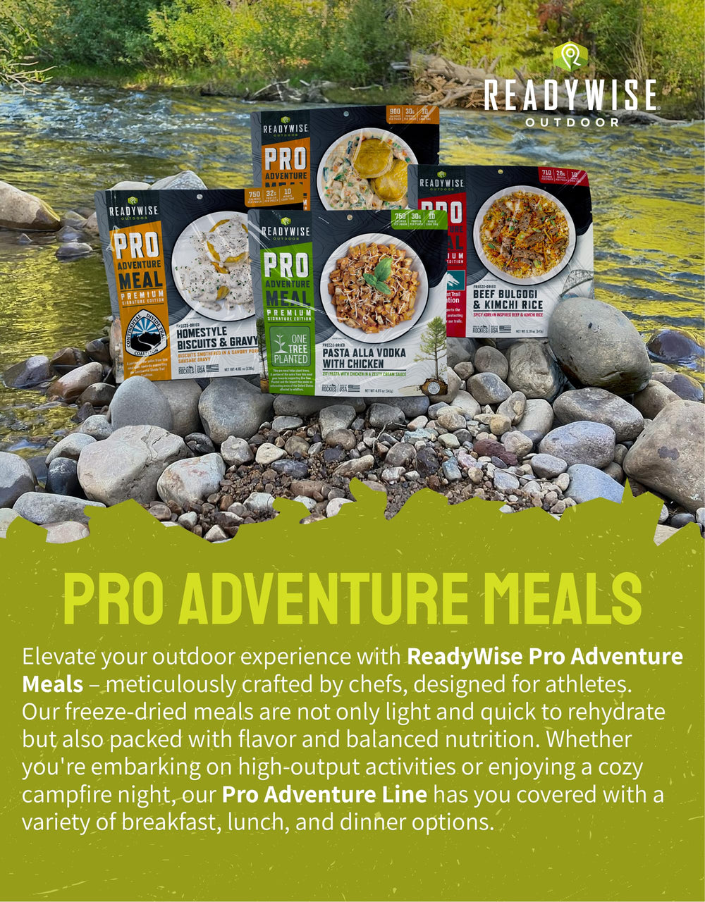 ReadyWise gluten-free pork chile verde meal offers convenient nourishment.