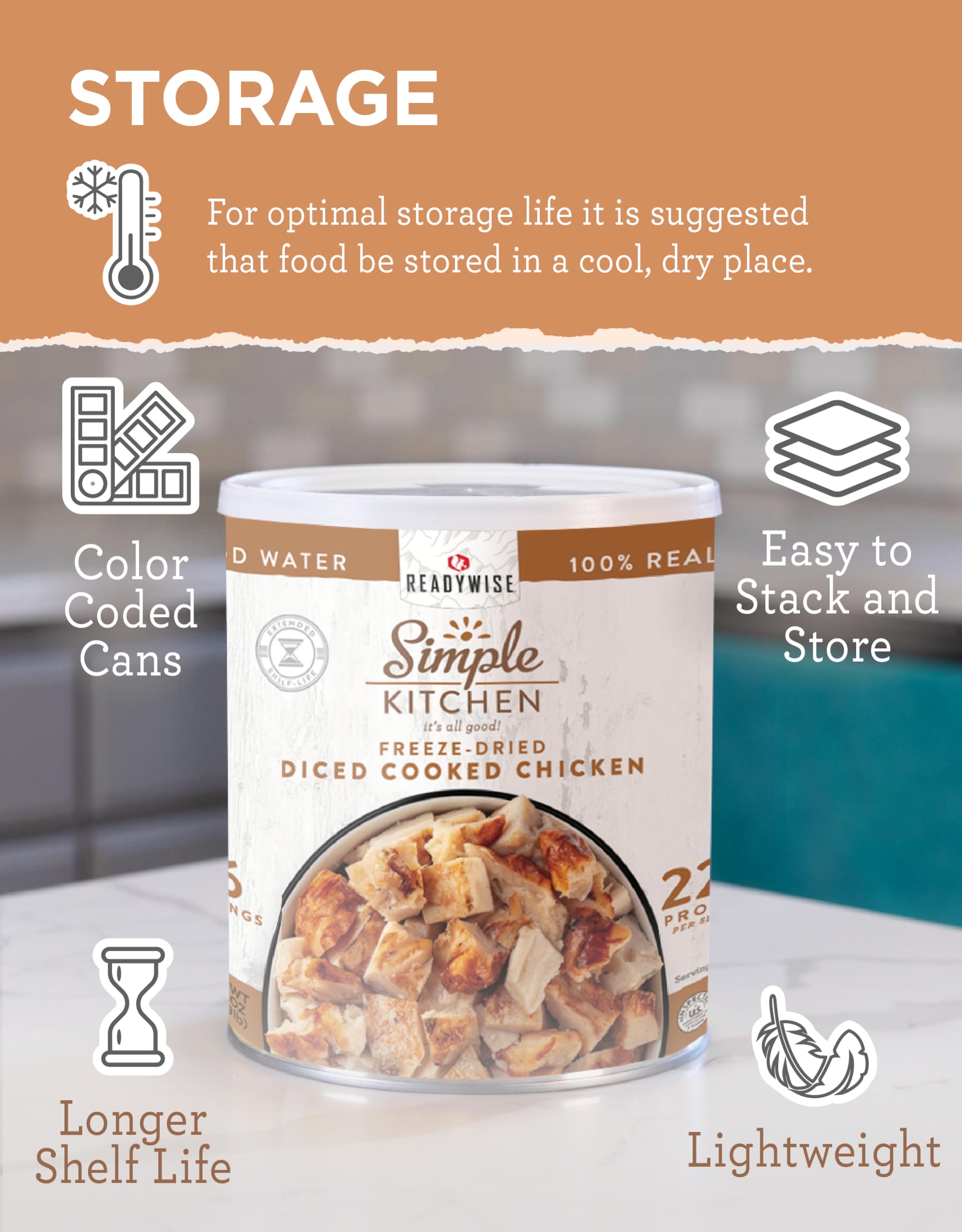 ReadyWise gluten-free shelf-stable option supports gluten-free cooking.