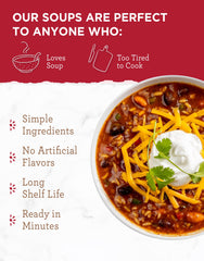 ReadyWise soup just-add-water bowl demonstrates instant, comforting meal in minutes.