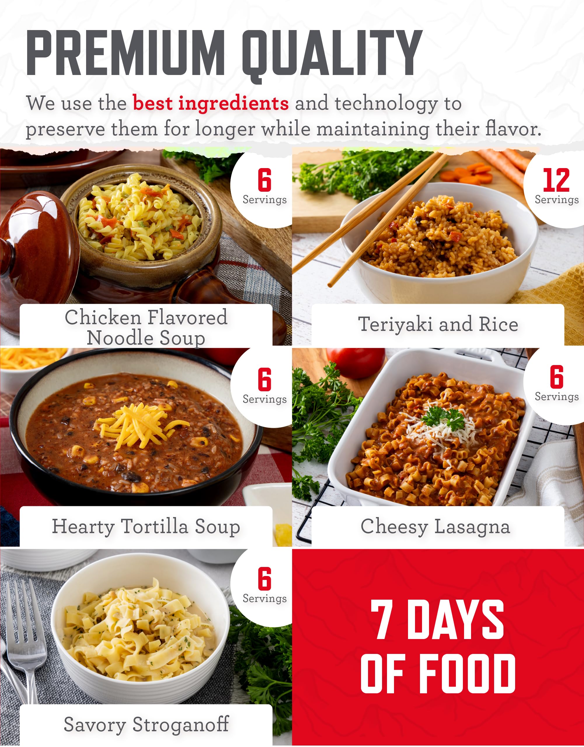 ReadyWise Lasagna pack, hearty flavor for long-term storage and road trips