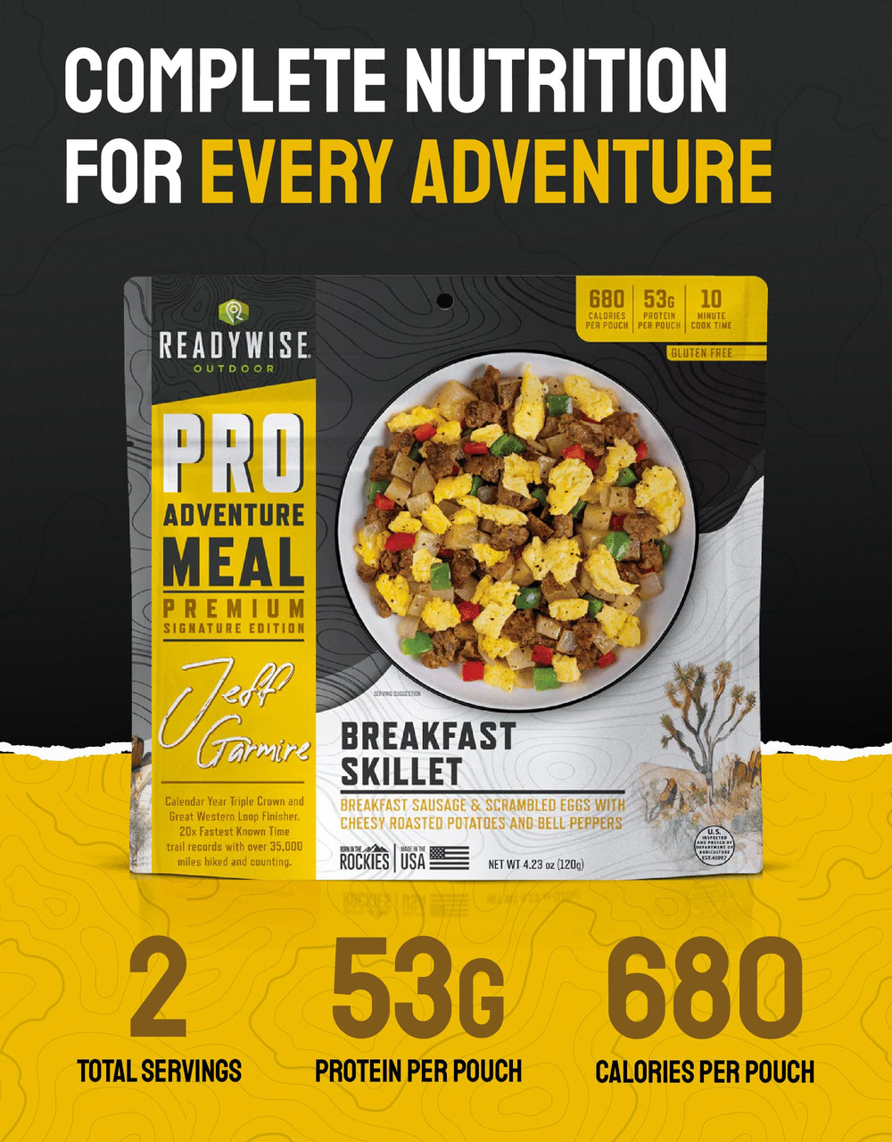 ReadyWise long shelf life USA-made packaging ensures dependable camping options.