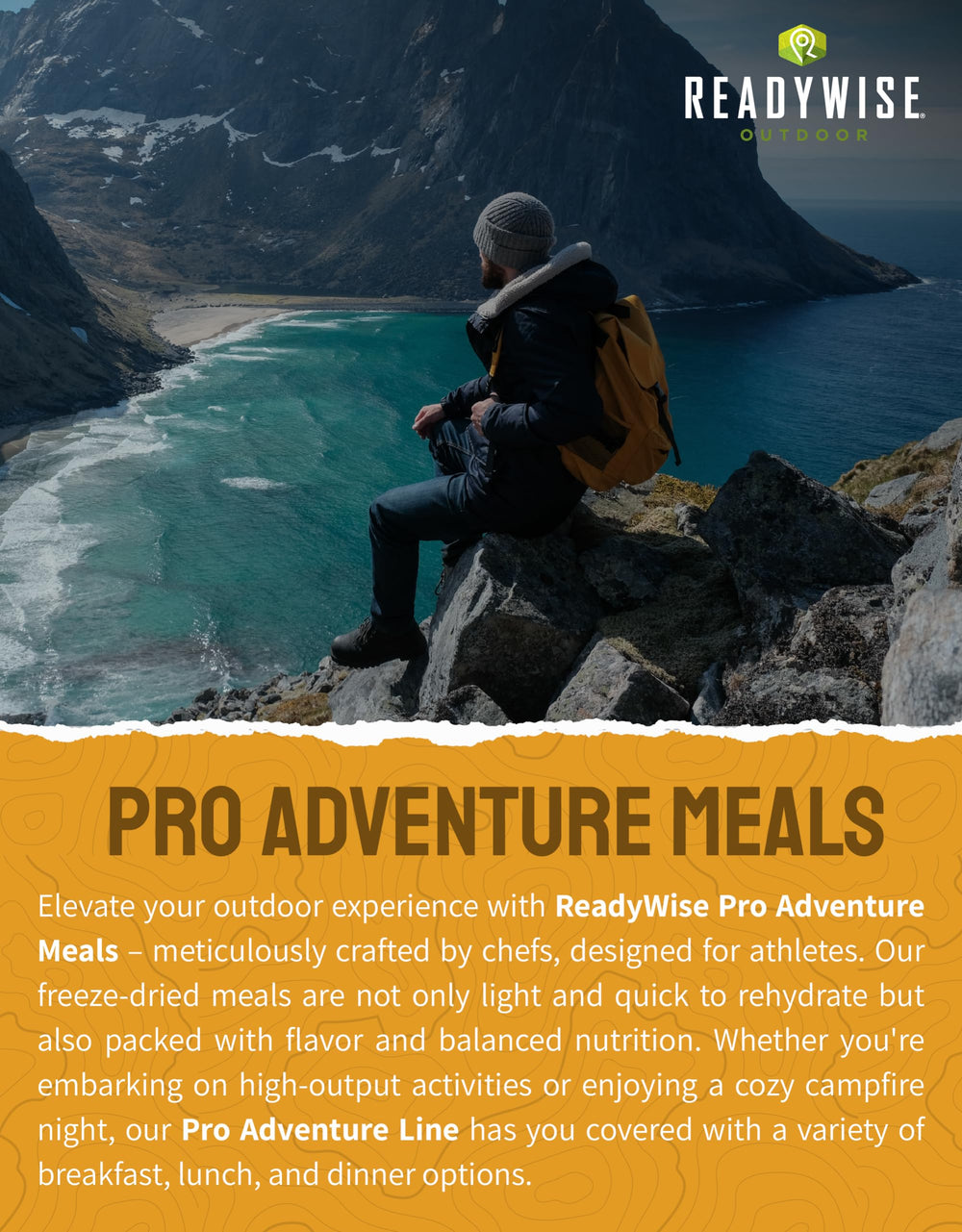 ReadyWise two-serving pouch keeps portions simple for camping and hiking