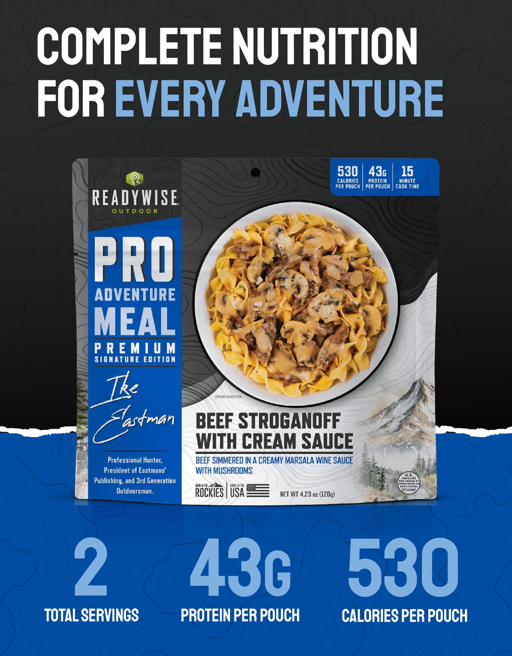 Easy prep with hot water for outdoor meals by ReadyWise Outdoor Pro.