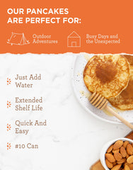 Camping breakfast setup with ReadyWise pancake mix