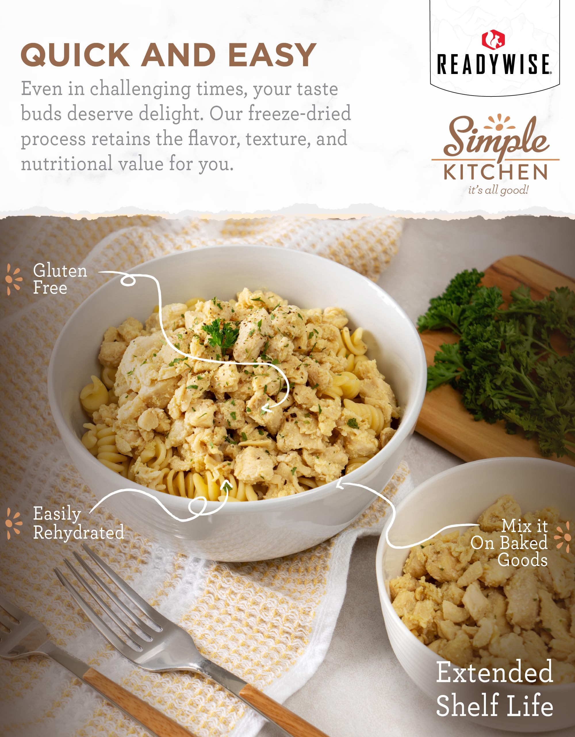 ReadyWise pantry storage can keeps protein ready for busy weeknight dinners.