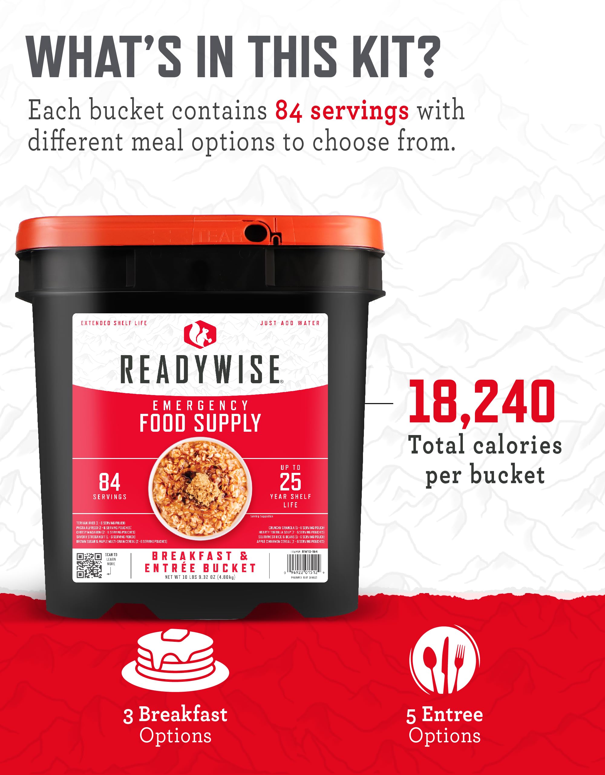 ReadyWise pasta Alfredo pouch demonstrates convenient premade meals on trail.