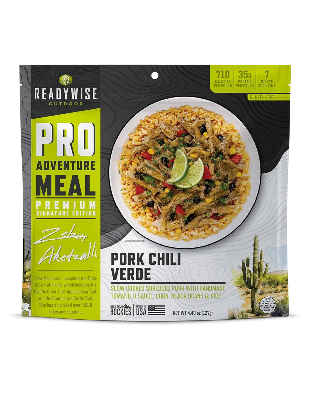 ReadyWise Pork Chili Verde pack ready for camp dinner after a hike.
