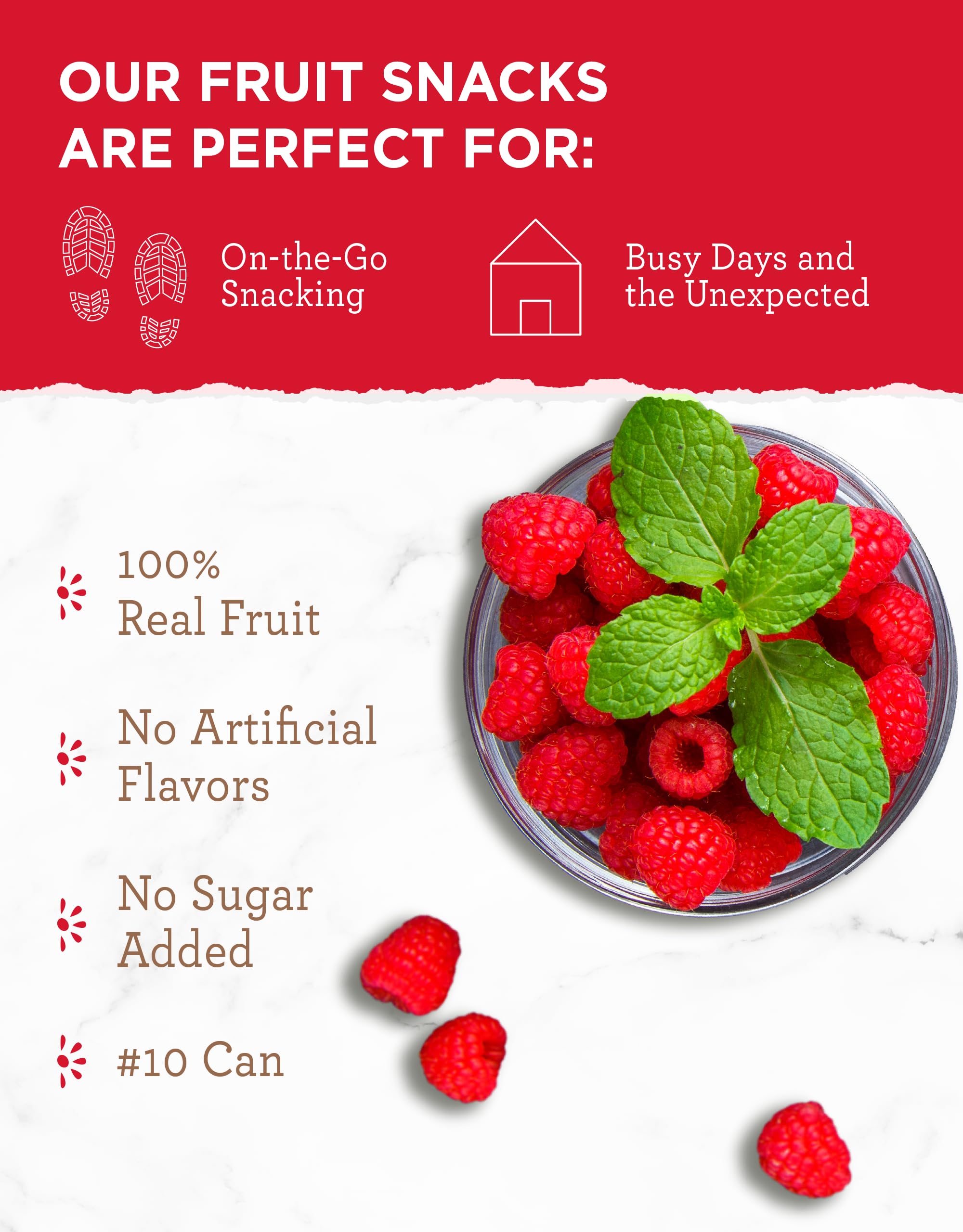 Camping scene with ReadyWise raspberries as portable trail snack.