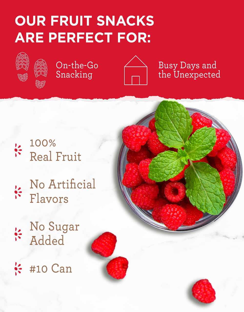 Camping scene with ReadyWise raspberries as portable trail snack.