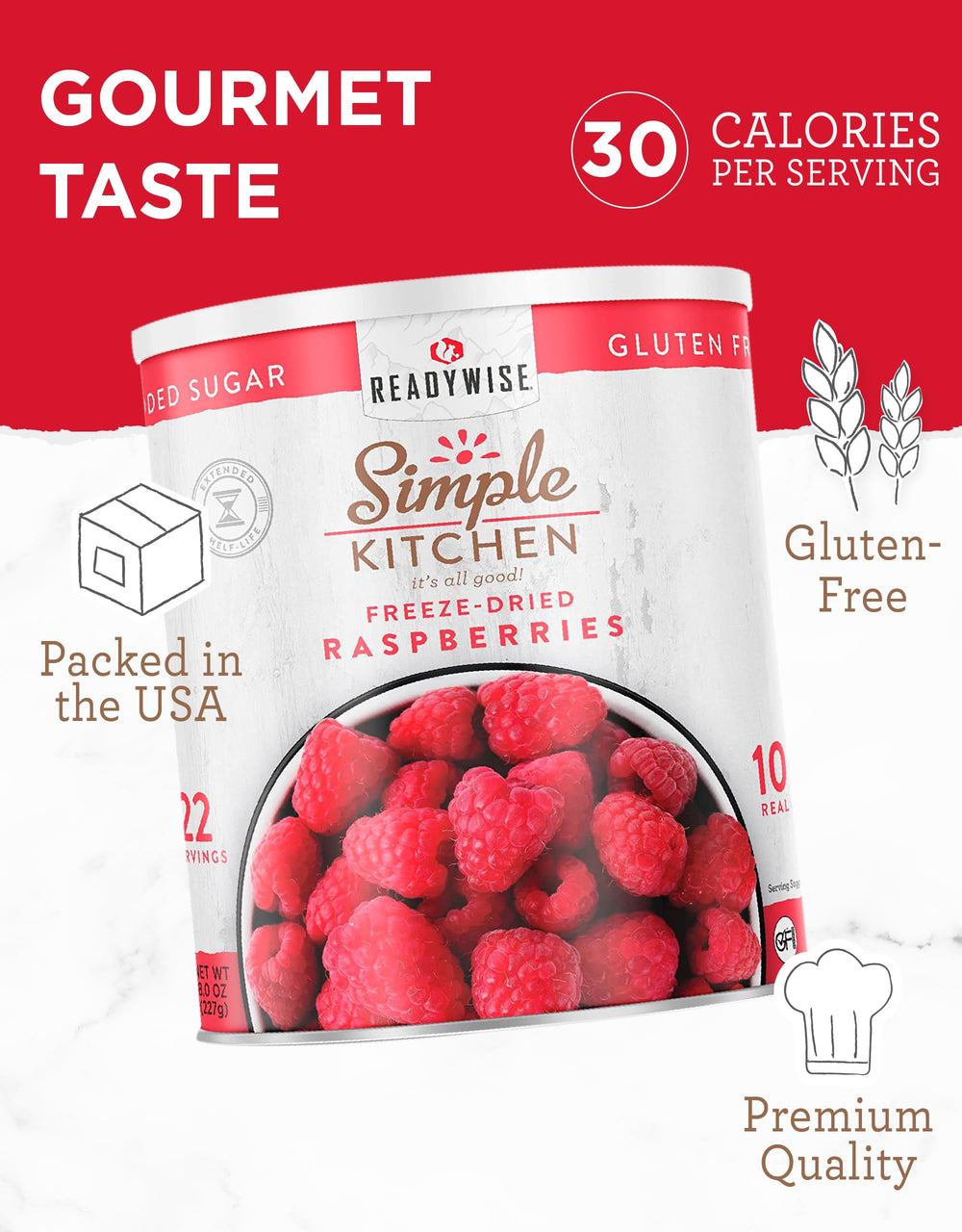 ReadyWise raspberries atop yogurt dessert for a fruity, dairy-free topping.