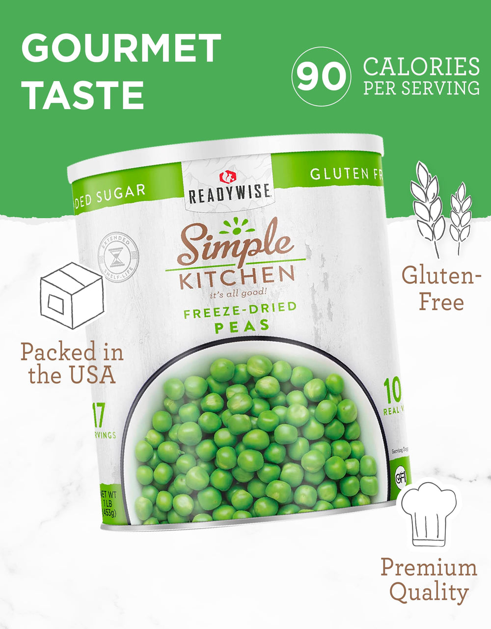 ReadyWise USA-made label highlights domestic production standards.