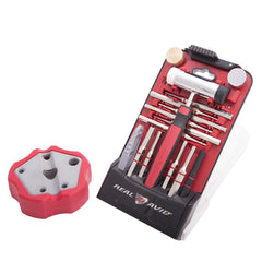 Real Avid pin punch set with 10 nickel-plated punches for precise pin alignment