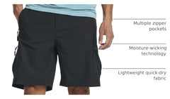 Real Essentials shorts with 9-inch inseam for versatile activity coverage