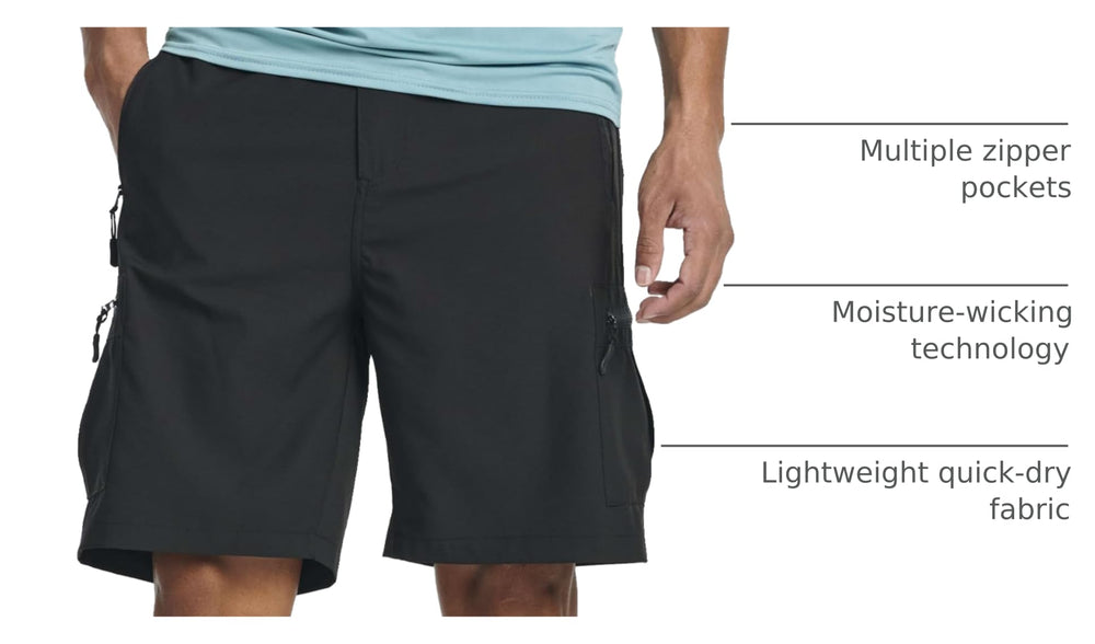 Real Essentials shorts elastic waistband closeup showing all-day comfort.