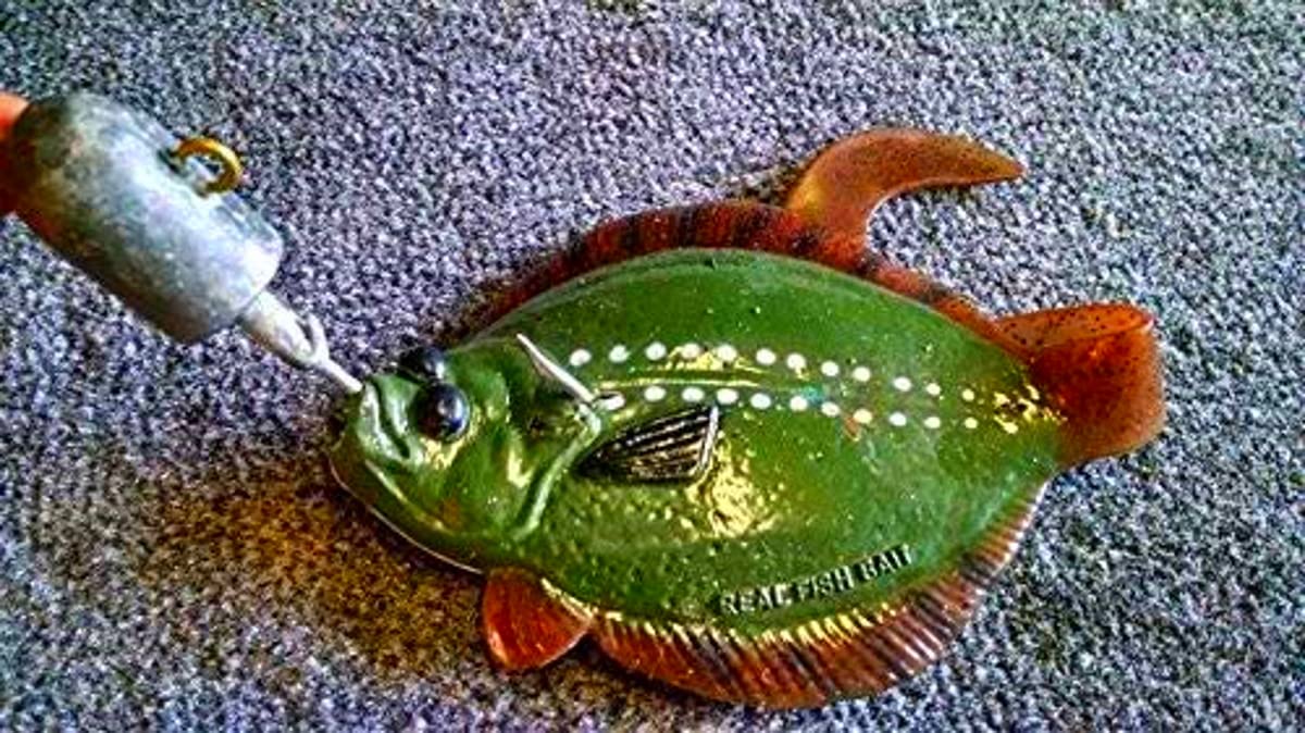 Real Fish Bait Sanddab Rockfish Jig 4in durable lure.