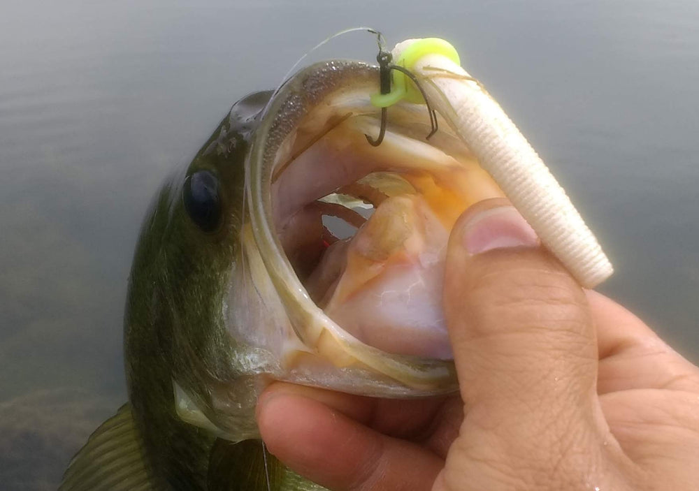 REAL FISH no-tool wacky rig setup aids quick worm rigging.