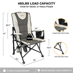 REALEAD heated camping chair seat detail showing plush padding and warmth zones