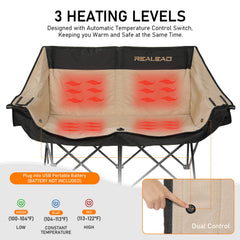 REalead heated double chair heat zones control enables independent warmth.