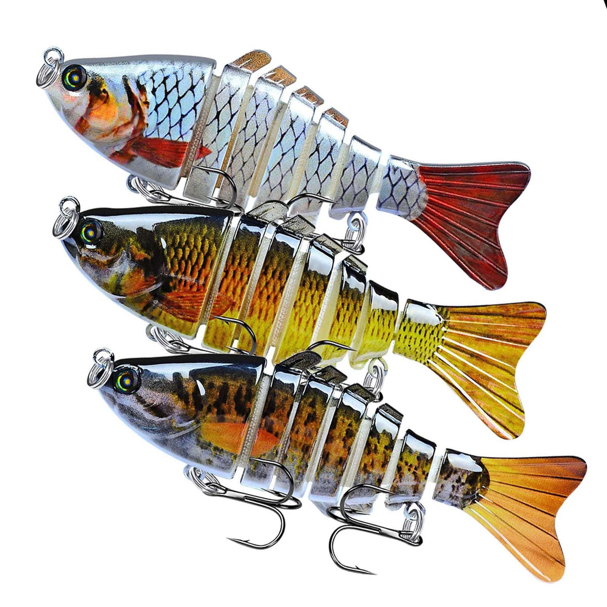 Three-piece realistic swimming wobbler lure