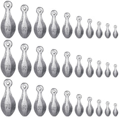 Realspring 30 Pcs Bank Fishing Weights Sinkers – 5g-70g tungsten weights in a set