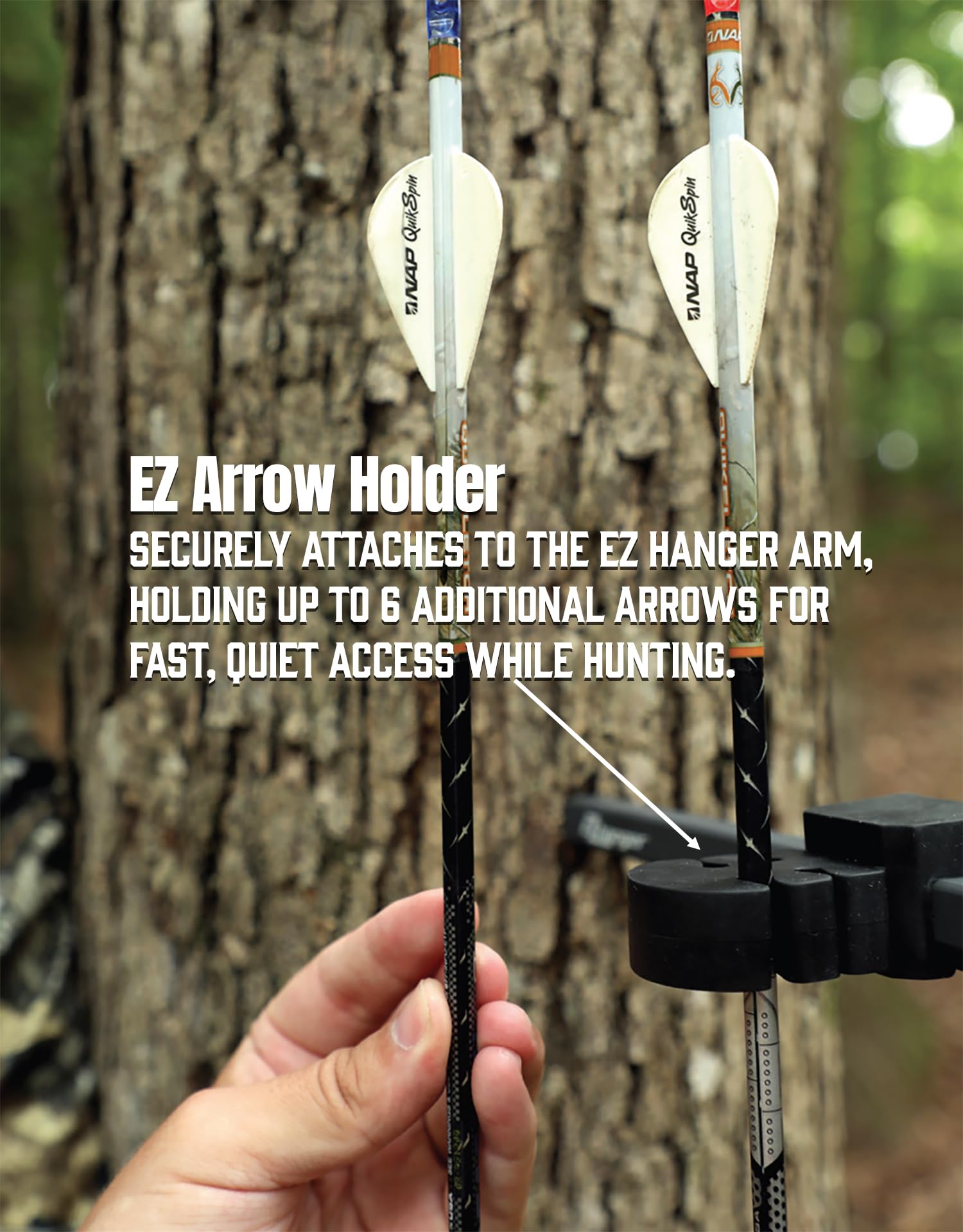 Realtree EZ Hanger mounted on a tree, ideal for a clean, ready treestand setup