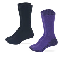 RealTree Merino Wool Full Cushion Crew Socks in purple pack for all-day comfort.